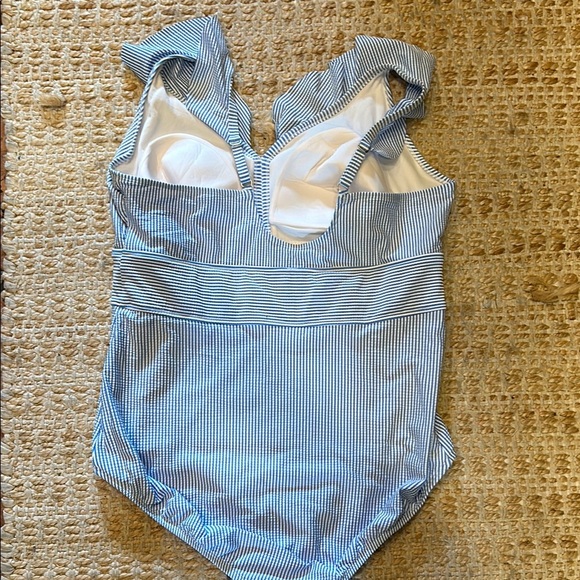 Time and Tru Blue Striped One Piece Swimsuit - Picture 9 of 12